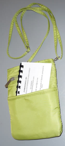 Easy Say booklet in small hand bag