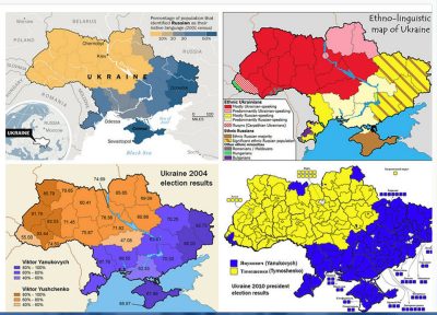 Map, Ukraine, 4 maps (click for larger in new window)